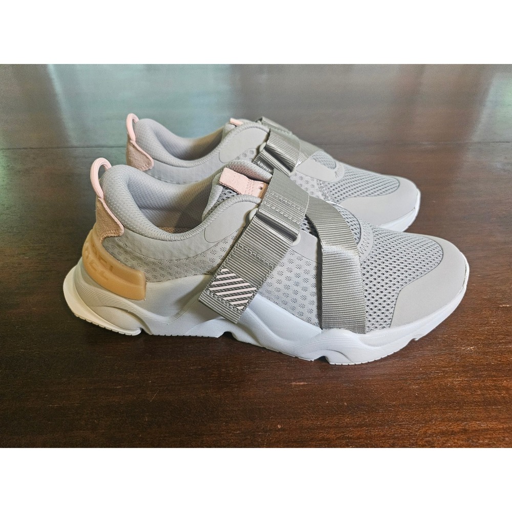 Sorel Kinetic Impact Strap Sneakers Women Size 8 Grey Pink Breathable Mesh Shoes - Picture 4 of 10